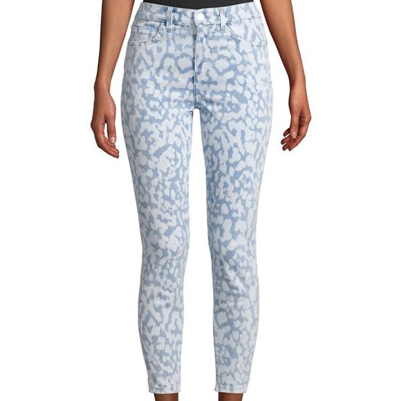 Current/Elliott Mid-Rise Stiletto Crop Skinny Jeans in Inky Leopard, Size 25/0 - Picture 5 of 5
